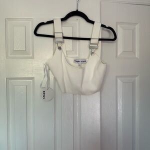 STAUD x Wrangler Cream Ribbed Top